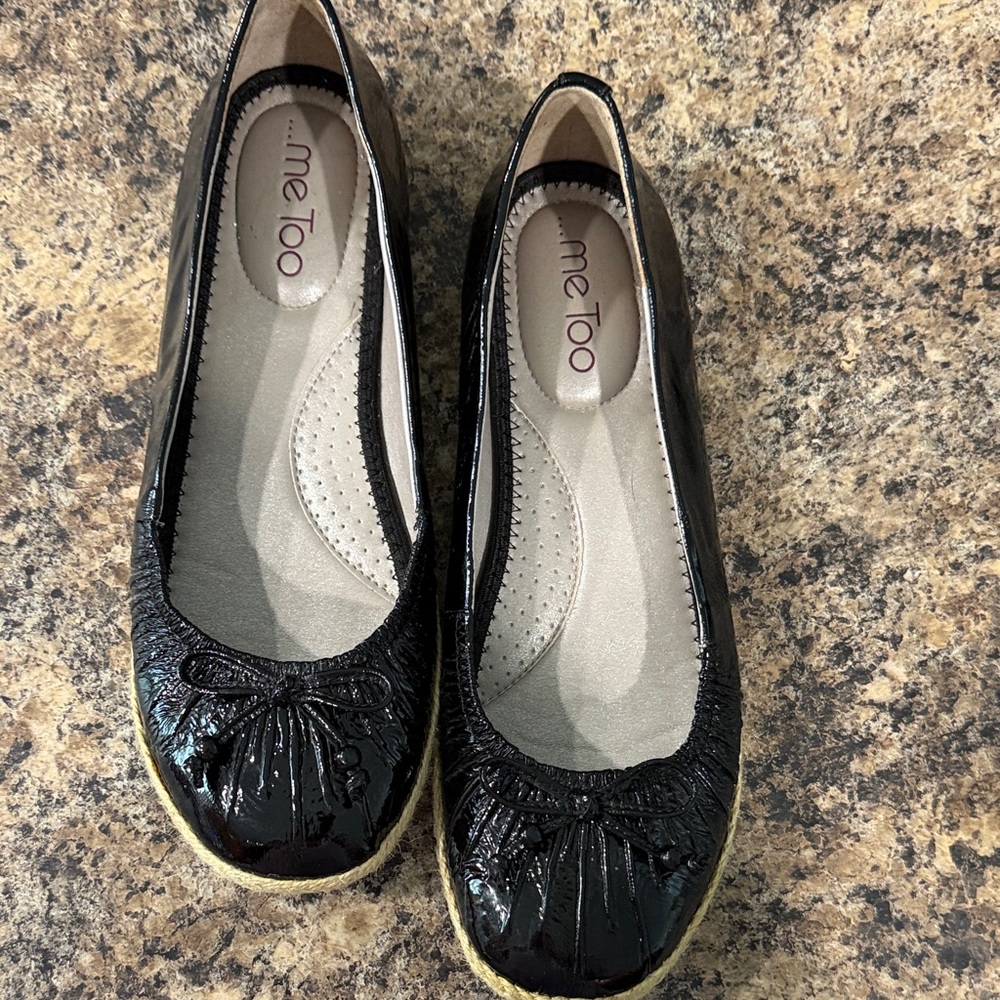 Me Too Shiny Black Flats